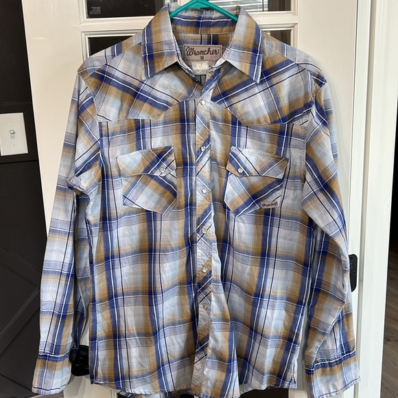 Wrangler Other - WRANGLER Wrancher Pearl Snap Plaid Button Down Size Medium